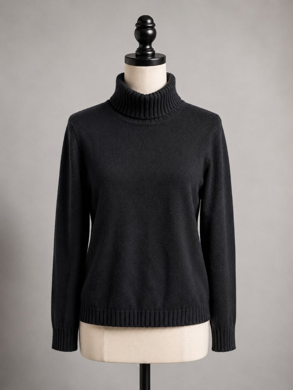 Collection Fifty Nine Women's XL Black 100% Cashmere Turtleneck Quiet Luxury